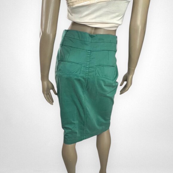 FRESH INK Medium Green Hi-Life‎ Pencil Skirt Summer Casual - Picture 4 of 11